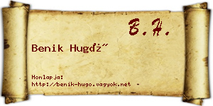 Benik Hugó névjegykártya
